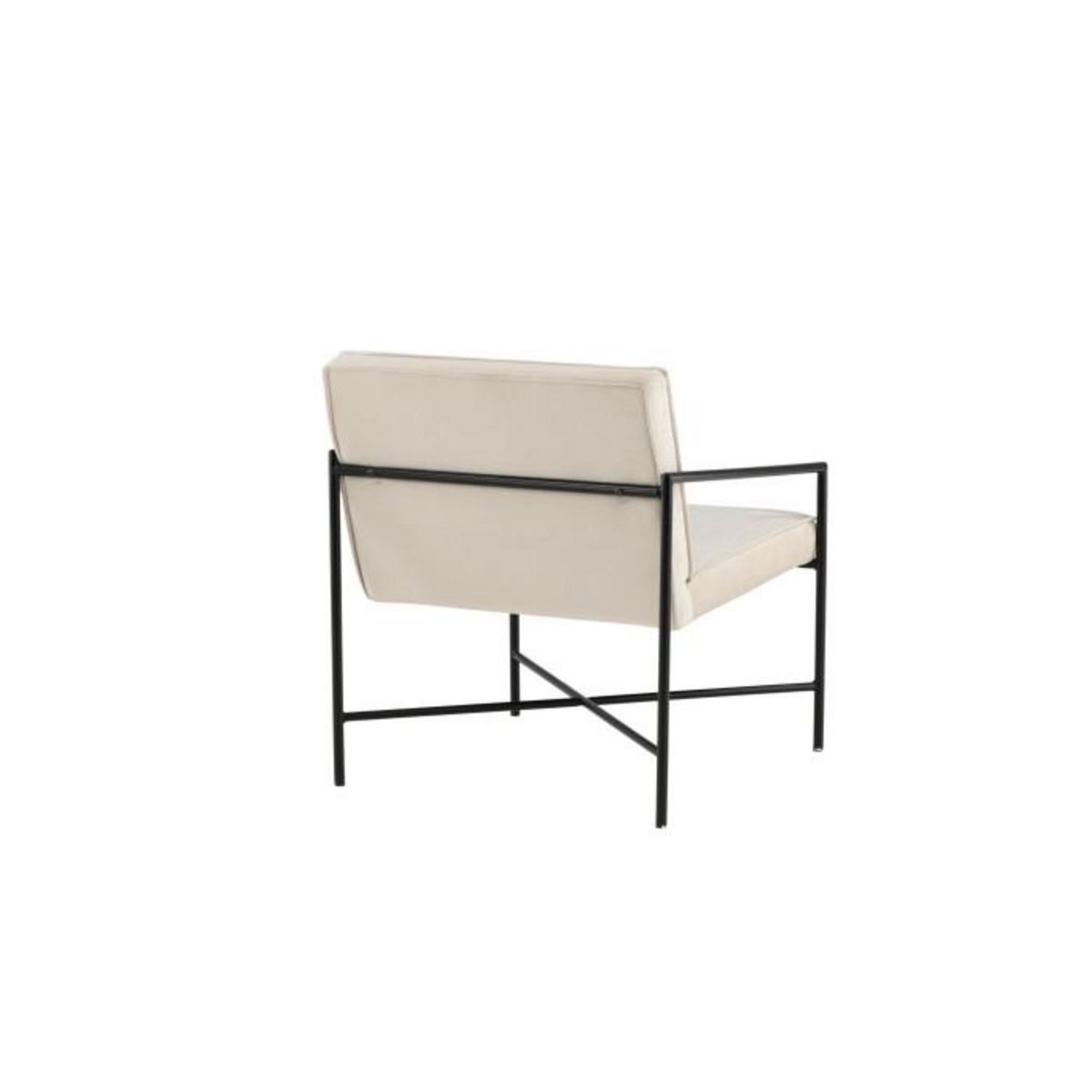 Paris Prix Fauteuil Design Velours  Rakel  78cm Beige