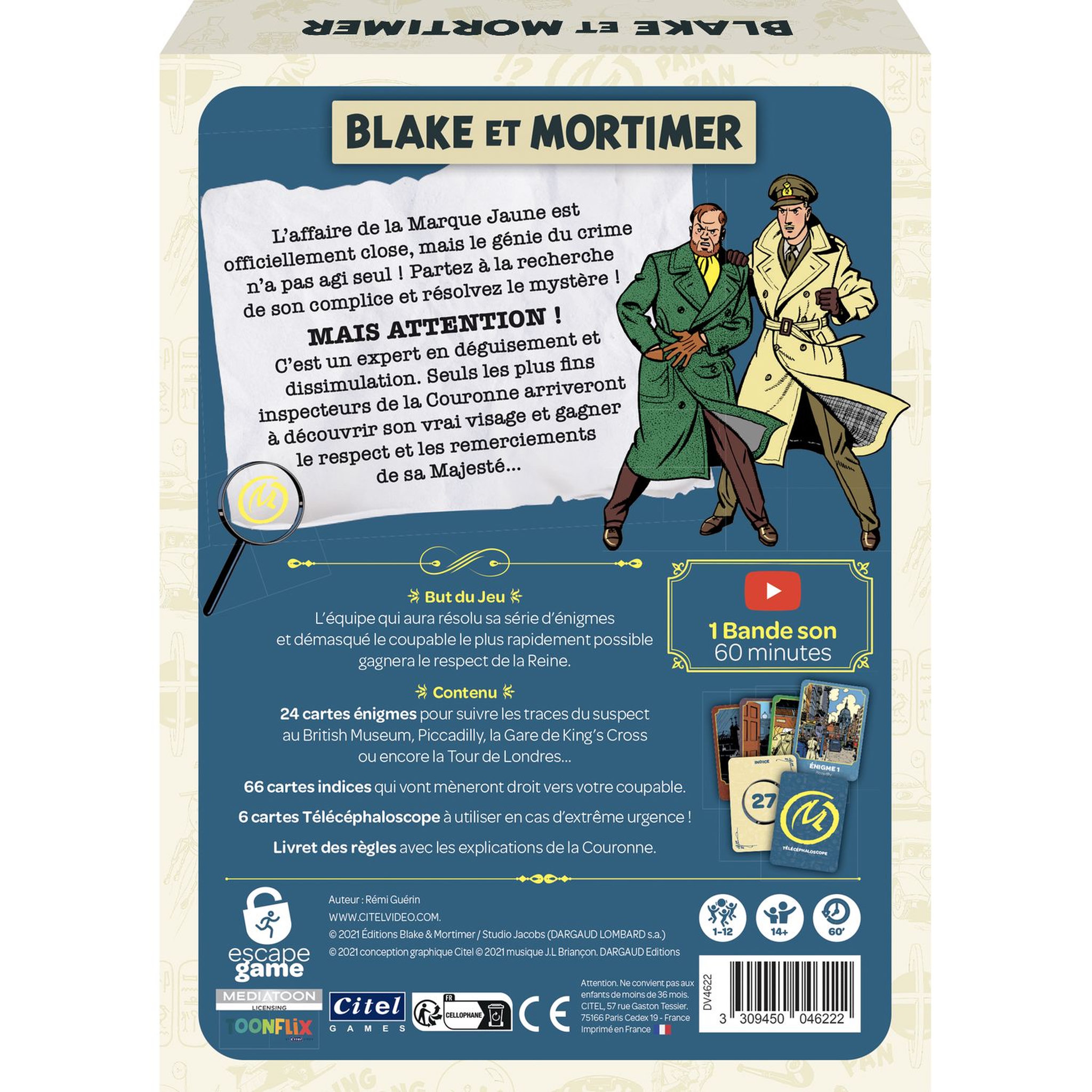 Voir la diapositive 3 : CARTAMUNDI Jeu Escape Games Blake et Mortimer 