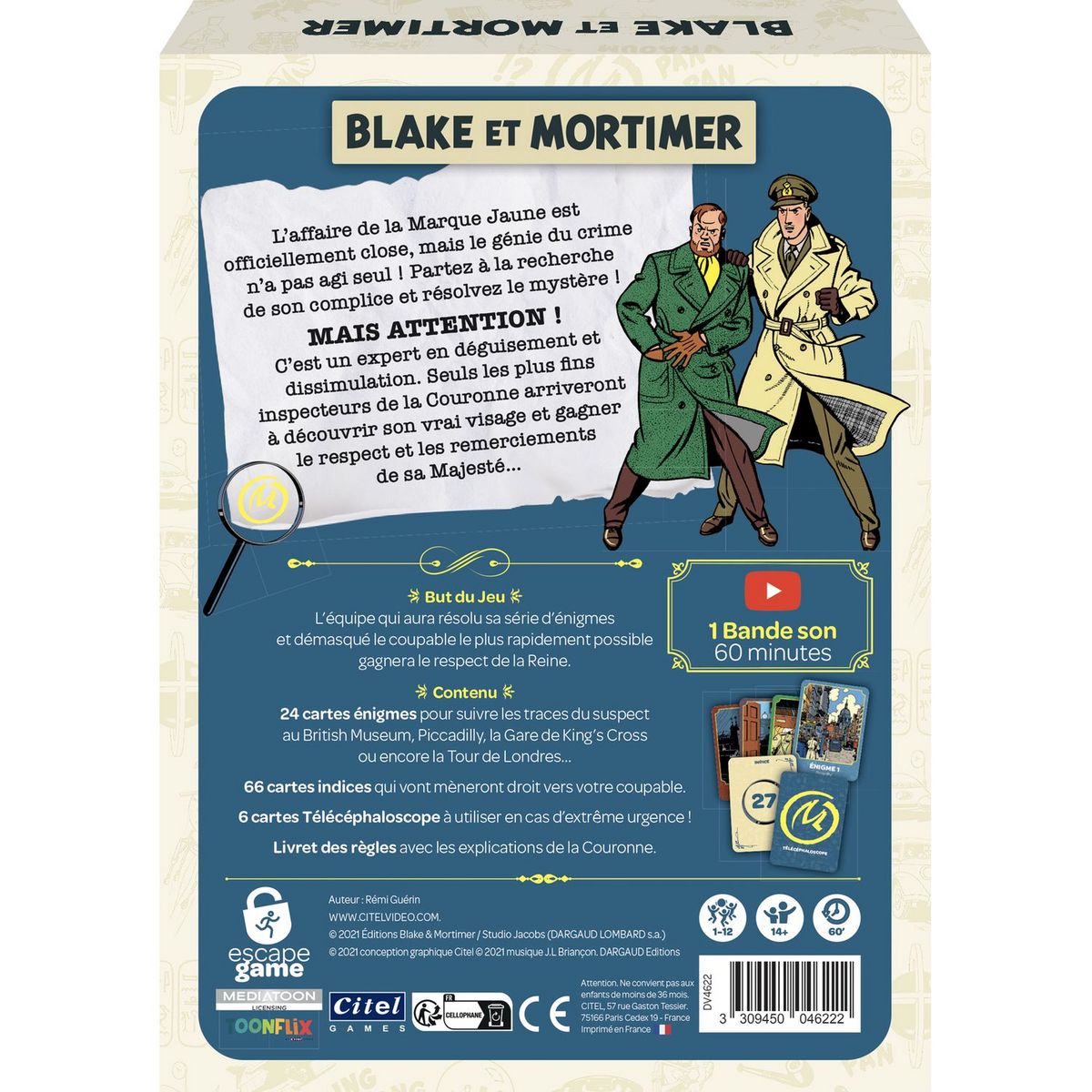CARTAMUNDI Jeu Escape Games Blake et Mortimer 