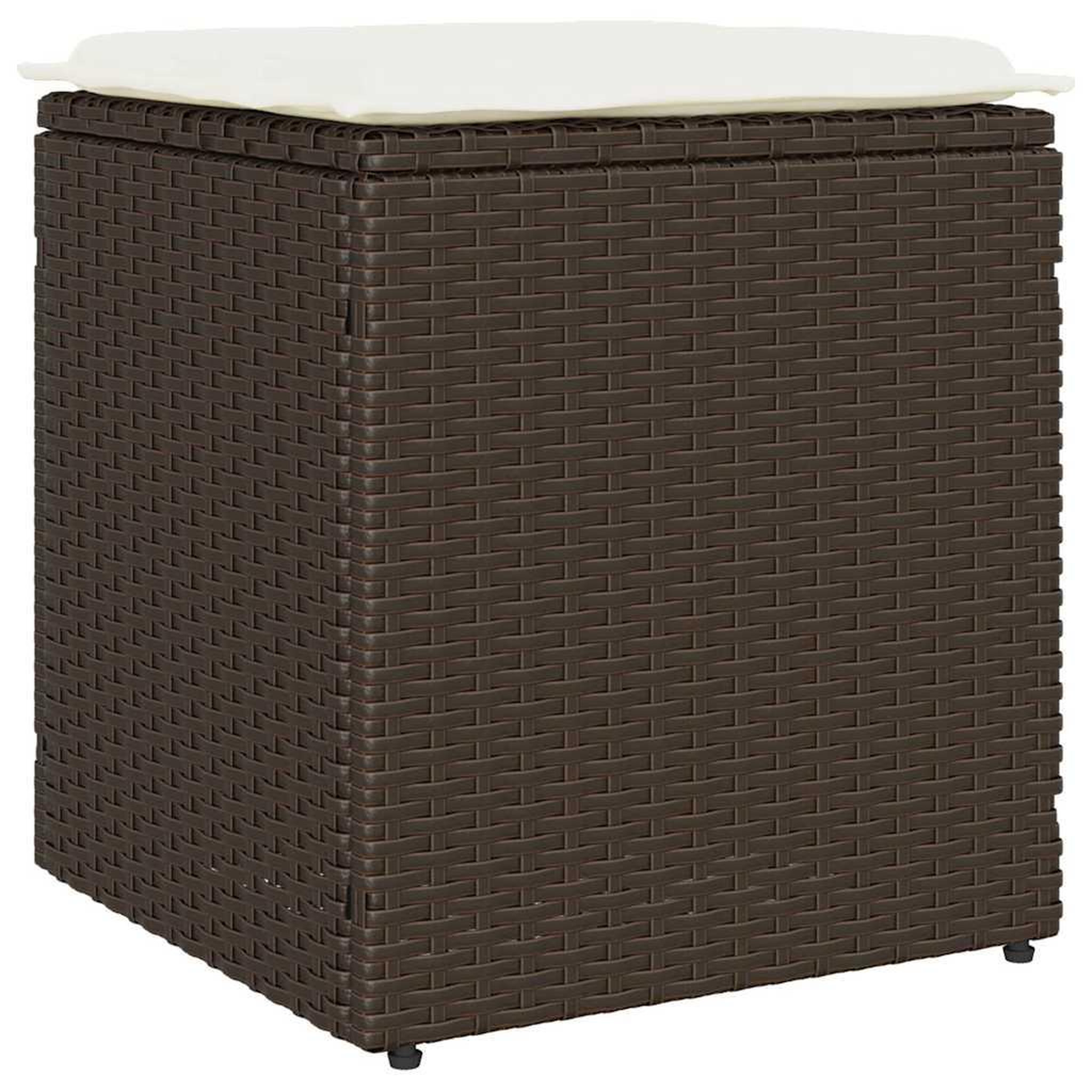 Voir la diapositive 5 : VIDAXL Tabourets jardin avec coussins lot de 2 marron resine tressee