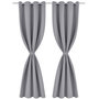Voir la diapositive 2 : VIDAXL Rideau occultant 2 pcs avec œillets metalliques 135x175 cm Gris