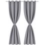 Voir la diapositive 2 : VIDAXL Rideau occultant 2 pcs avec œillets metalliques 135x175 cm Gris