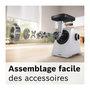 Voir la diapositive 5 : BOSCH Hachoir a viande - BOSCH - MFWS420W Série 4 - Blanc - 500 W - moteur bloqué 1900 W - 2,5 kg/mn - 2 vitesses - 2 grilles de hac