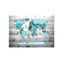 Voir la diapositive 2 : Paris Prix Papier Peint  World Map : Blue Continents
