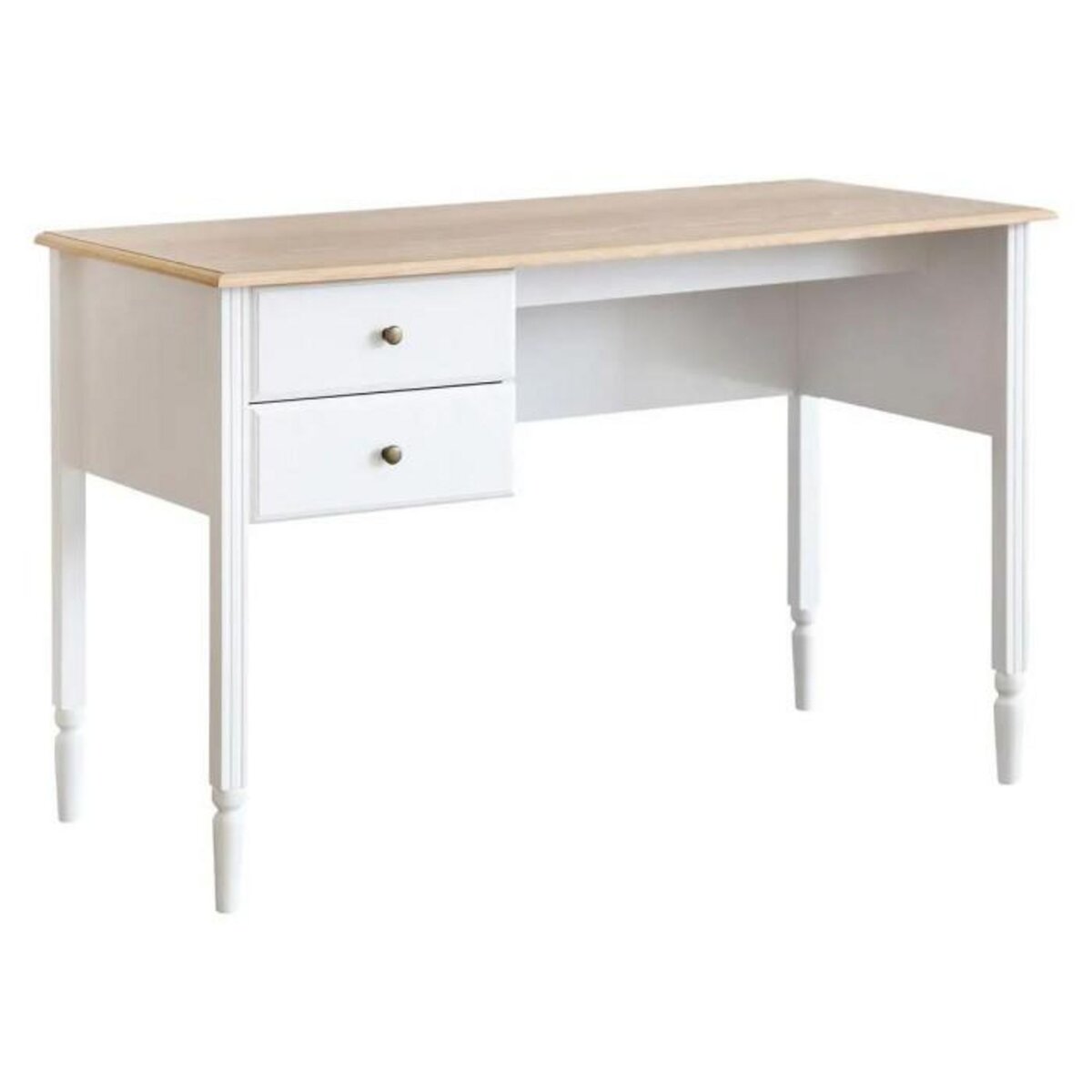 ATMOSPHERA Bureau 2 Tiroirs Design  Solen  120cm Blanc