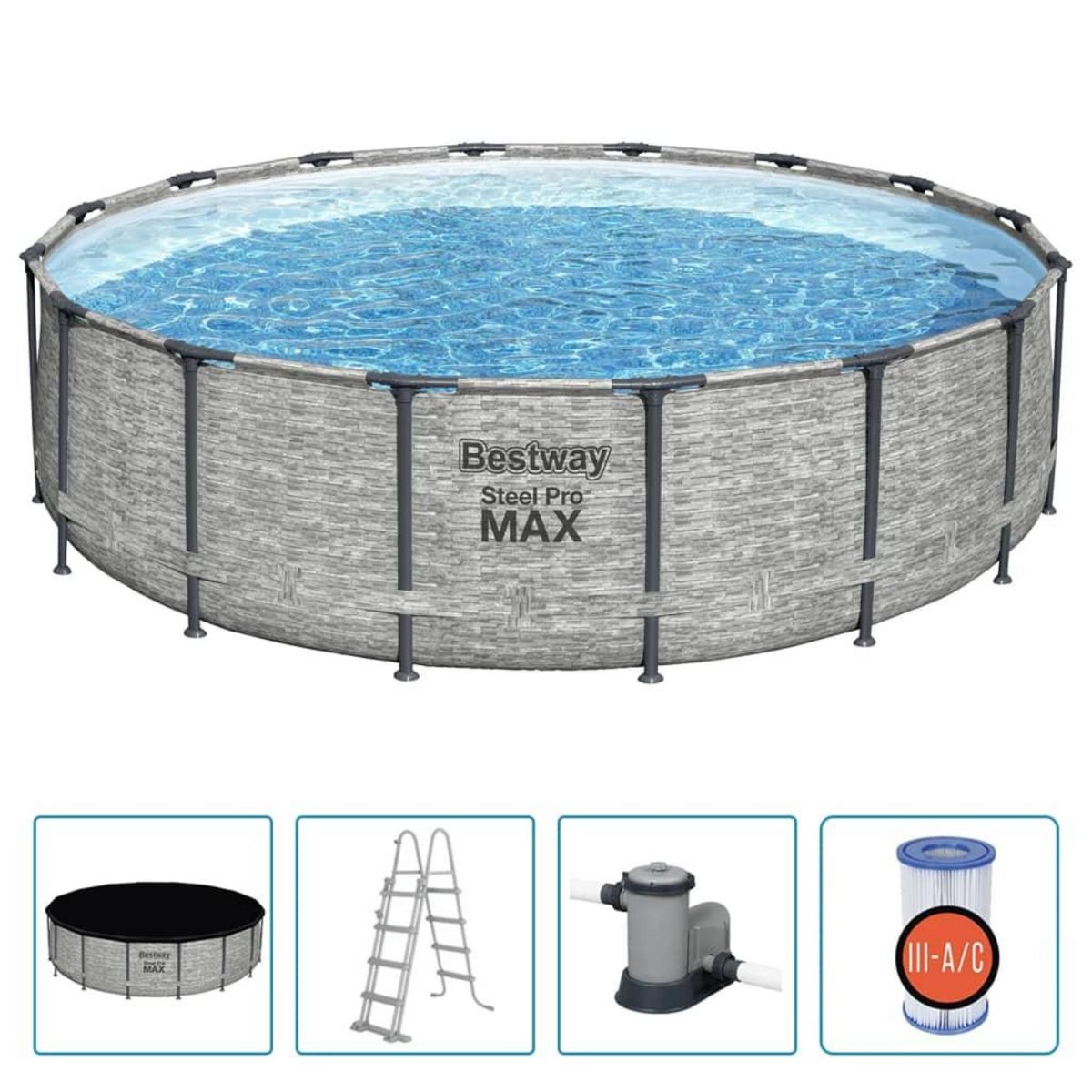 BESTWAY Bestway Piscine ronde Power Steel 488x122 cm