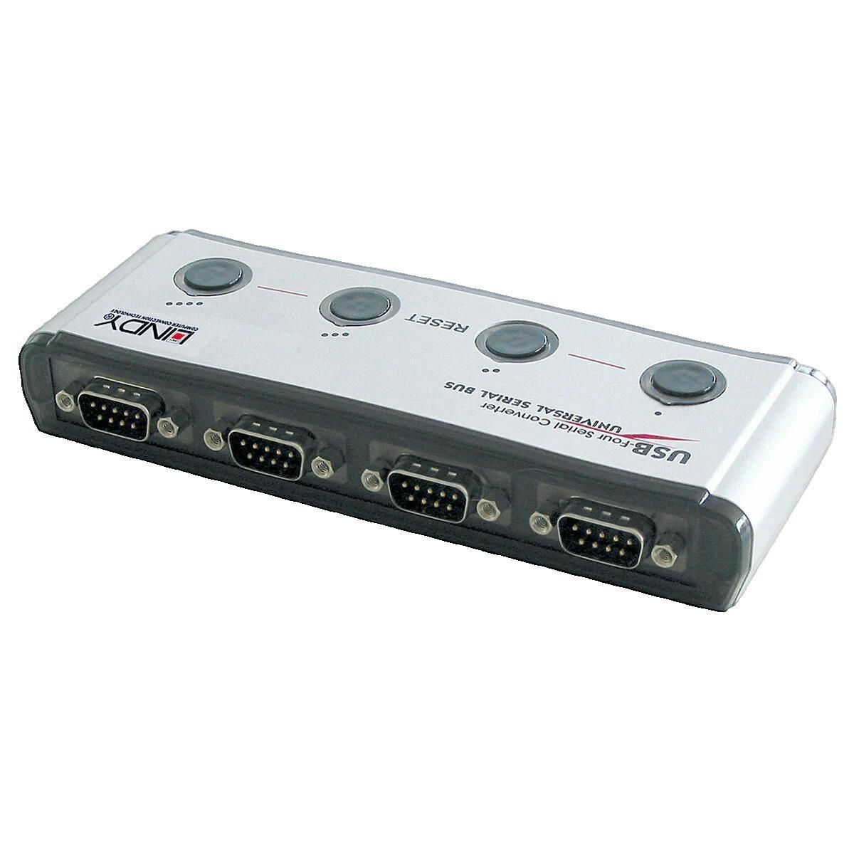 LINDY Adaptateur USB vers Série Lindy 42858 - Convertisseur USB à RS-232 x4