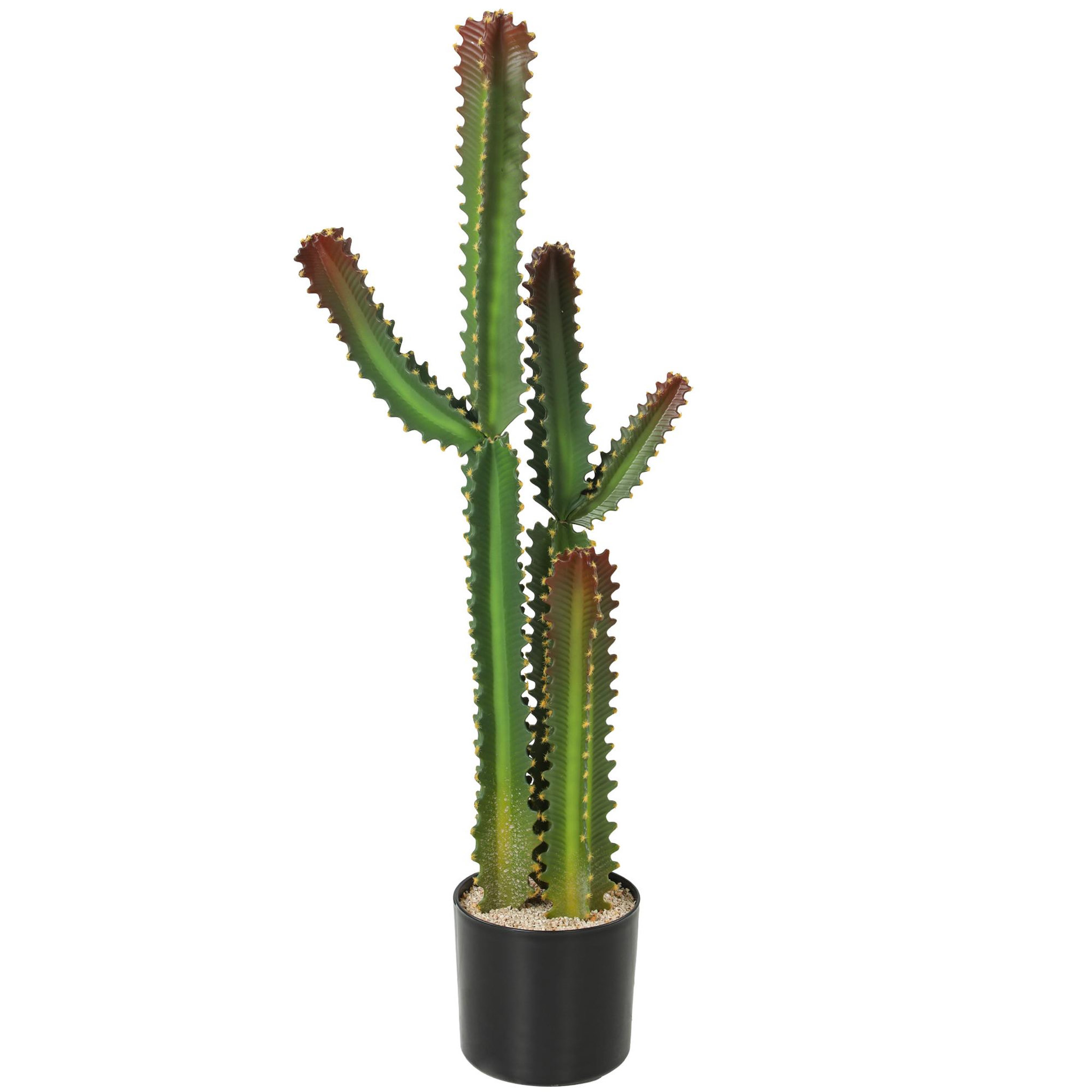 Voir la diapositive 5 : HOMCOM Cactus artificiel grand réalisme plante artificielle grande taille H.111cm vert