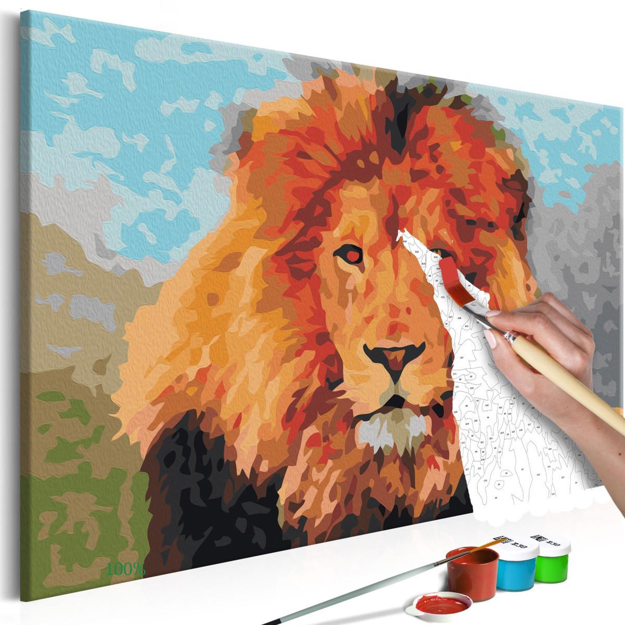 Voir la diapositive 1 : Paris Prix Tableau à peindre soi-même  lion  40x60cm
