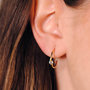 Voir la diapositive 2 : L'ATELIER D'AZUR Boucles d'Oreilles Demi Créoles Aigues-Marines - Or 18 Carats 750 Jaune