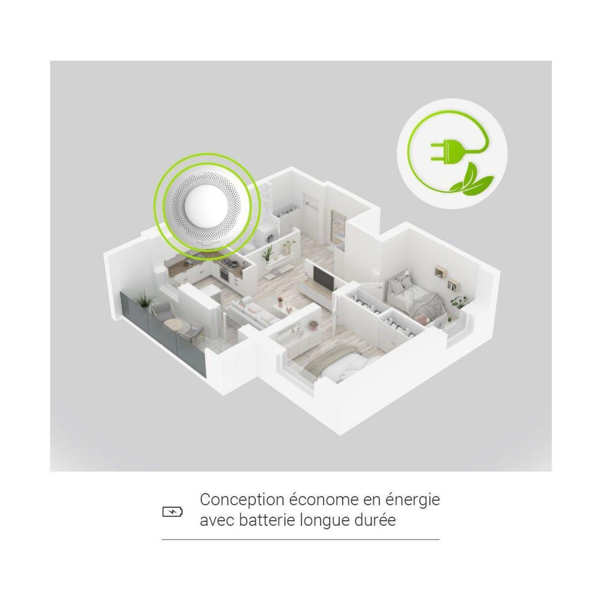 EZVIZ Détecteur de fumée connecté T4C