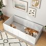 Voir la diapositive 2 : PAWHUT Parc de mise bas pour chien - caisse de mise bas pour chien - hauteur porte réglable - bois pin MDF blanc