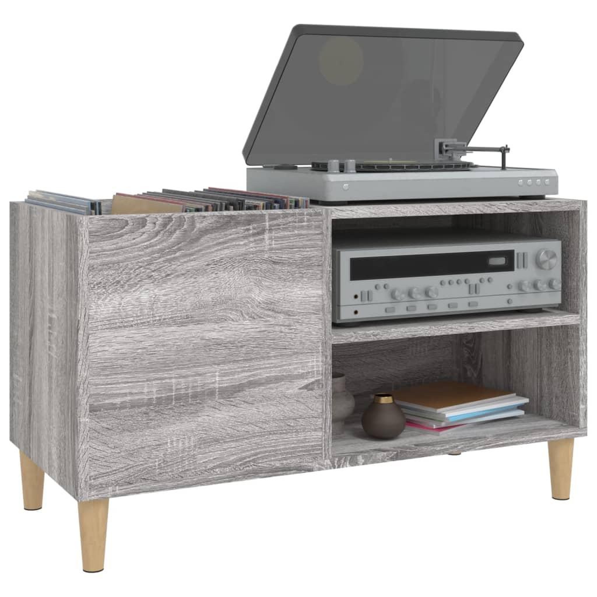 Voir la diapositive 4 : VIDAXL Armoire a disques sonoma gris 84,5x38x48 cm bois d'ingenierie