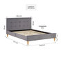 Voir la diapositive 2 : HomeStyle4U Lit 2 Places 140x200 Gris cm avec Sommier à Lattes