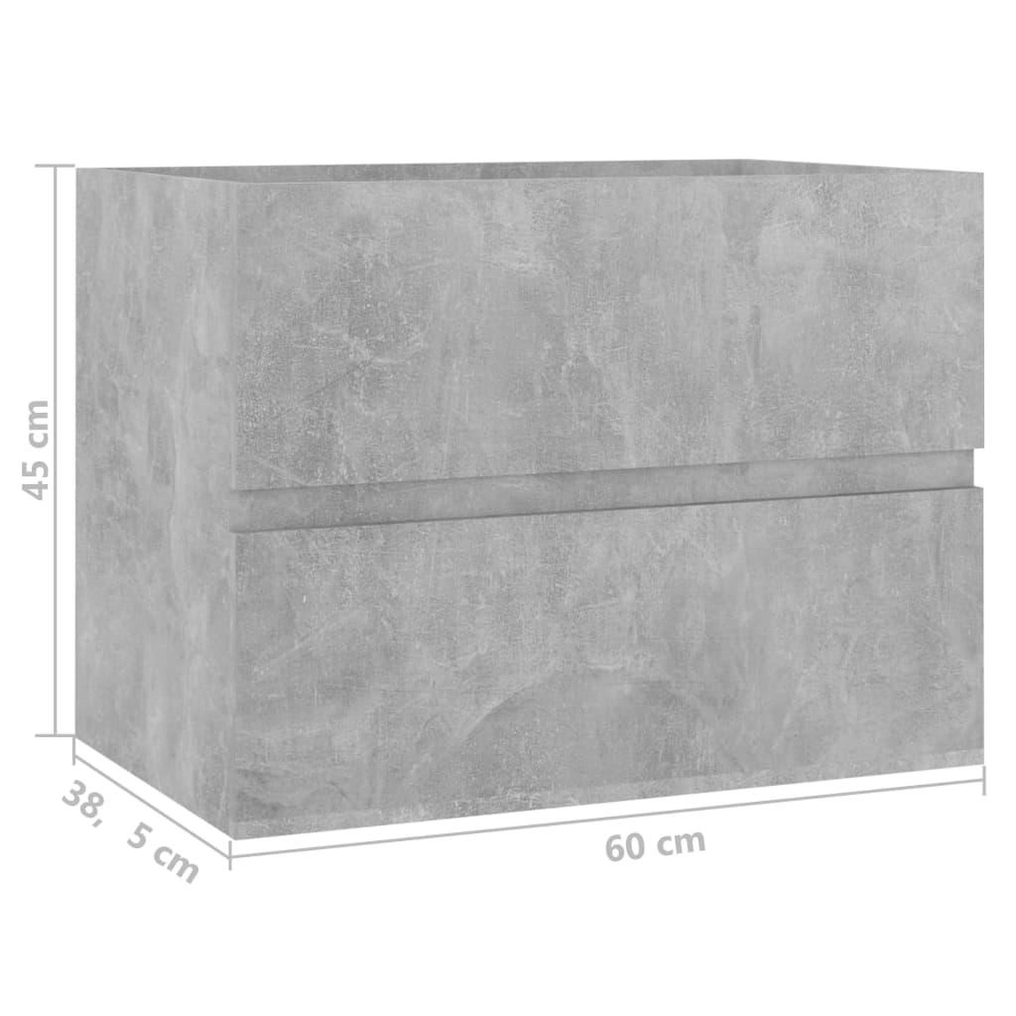 Voir la diapositive 6 : VIDAXL Armoire d'evier avec lavabo integre Gris beton Agglomere