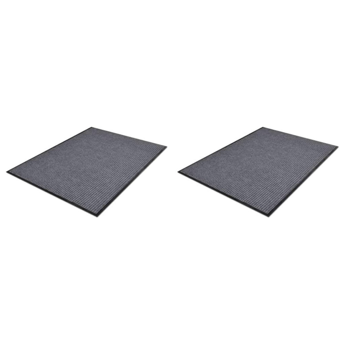 VIDAXL Paillassons 2 pcs PVC Gris 90x60 cm