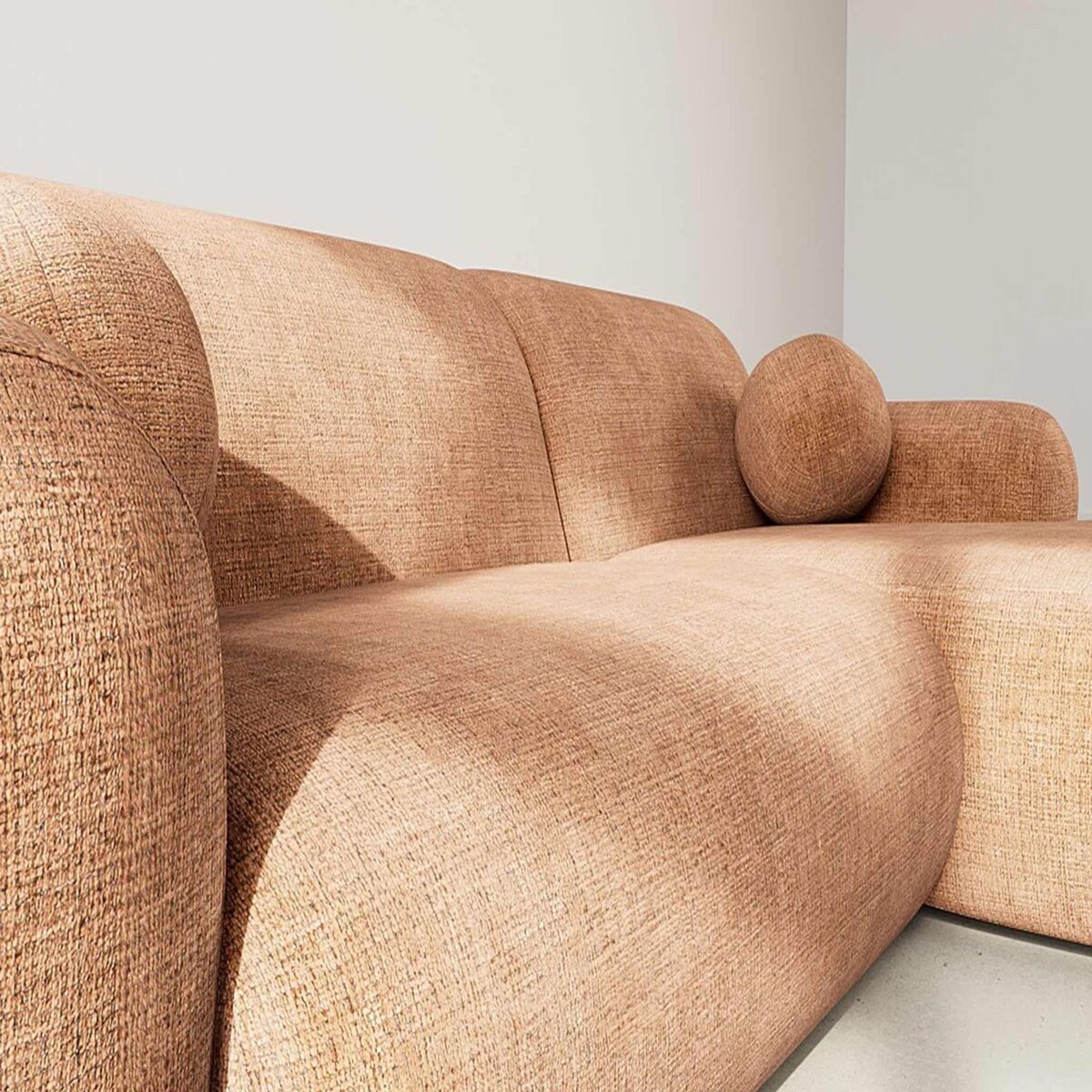 LISA DESIGN Louise - canapé d'angle droit 4 places en velours texturé