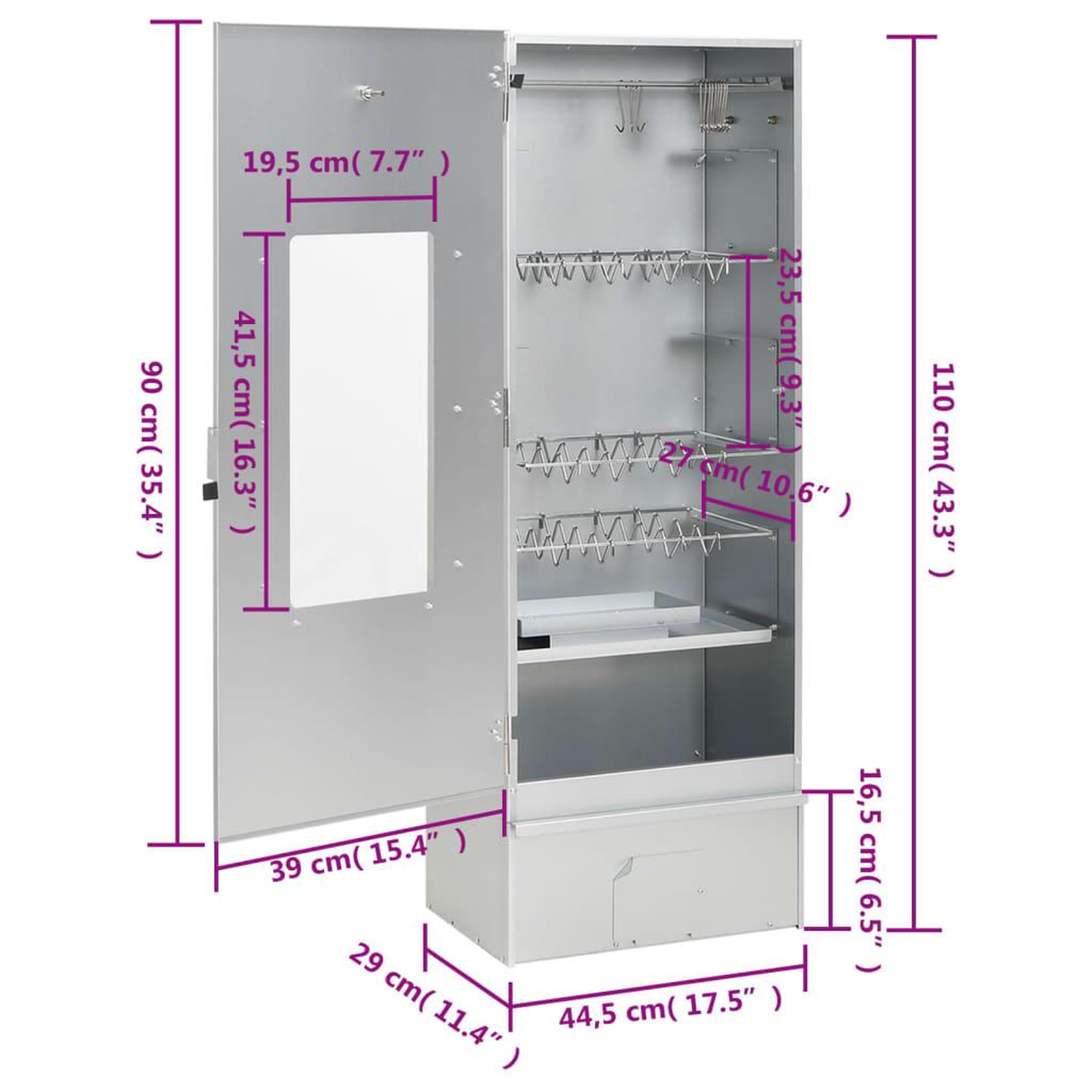Voir la diapositive 6 : VIDAXL Fumoir a four a BBQ generateur de fumee froide acier galvanise