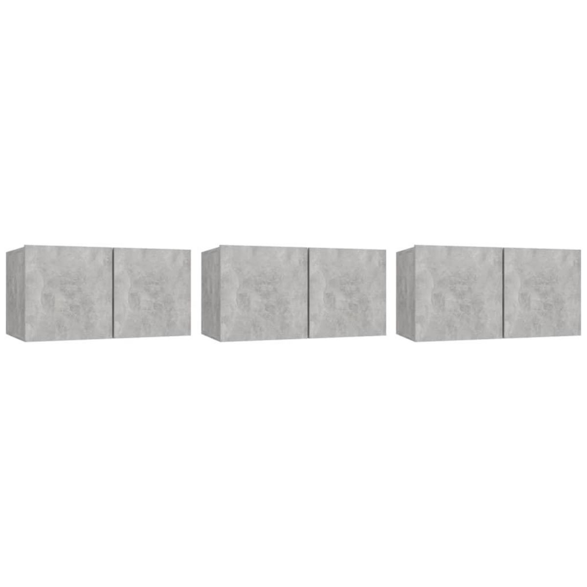 VIDAXL Meubles TV suspendus 3 pcs Gris beton 60x30x30 cm