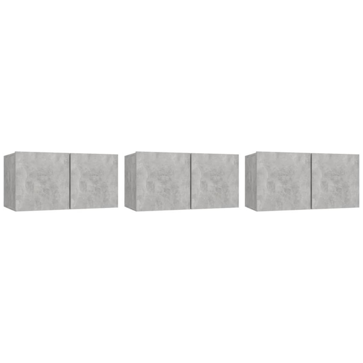 VIDAXL Meubles TV suspendus 3 pcs Gris beton 60x30x30 cm