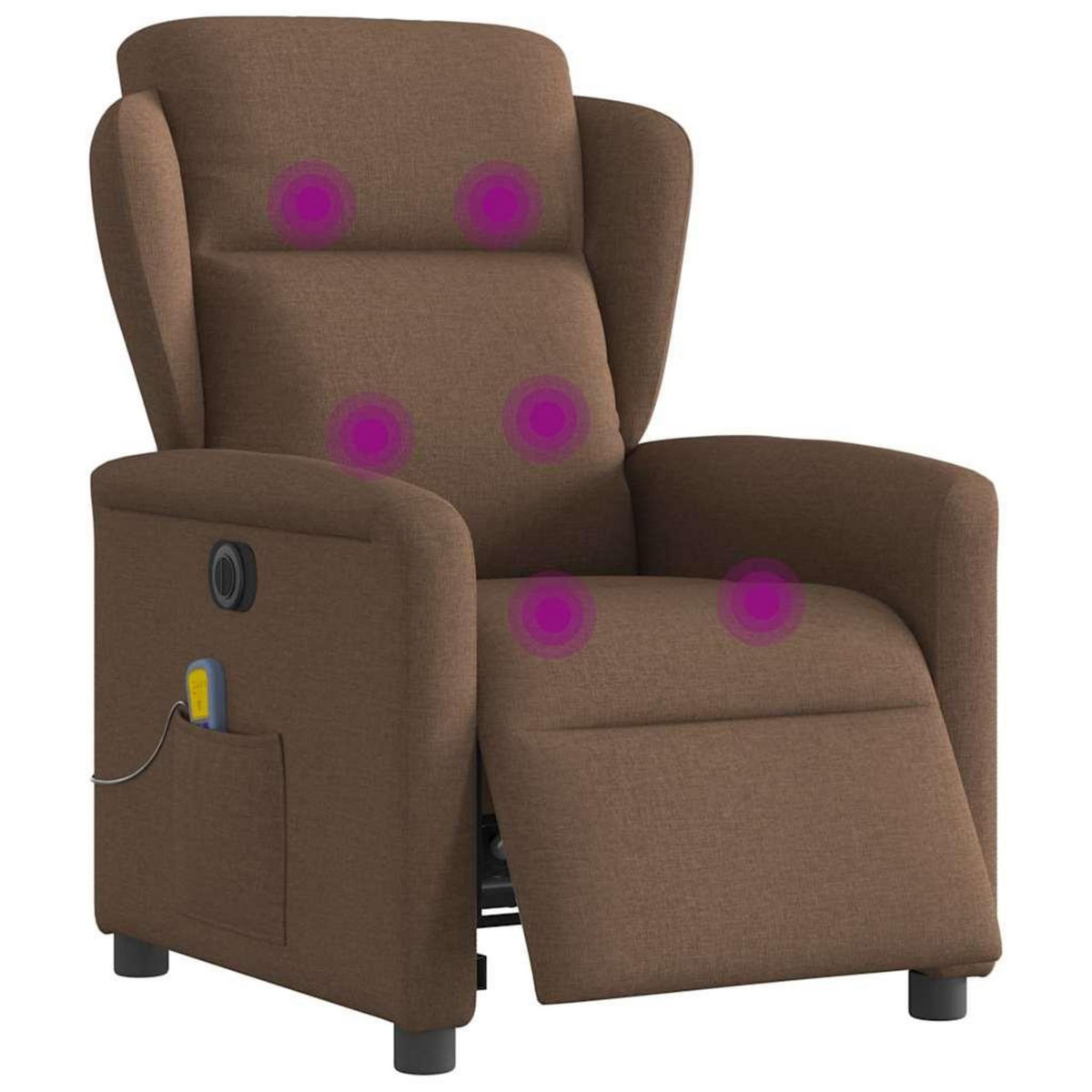 VIDAXL Fauteuil inclinable de massage electrique marron tissu