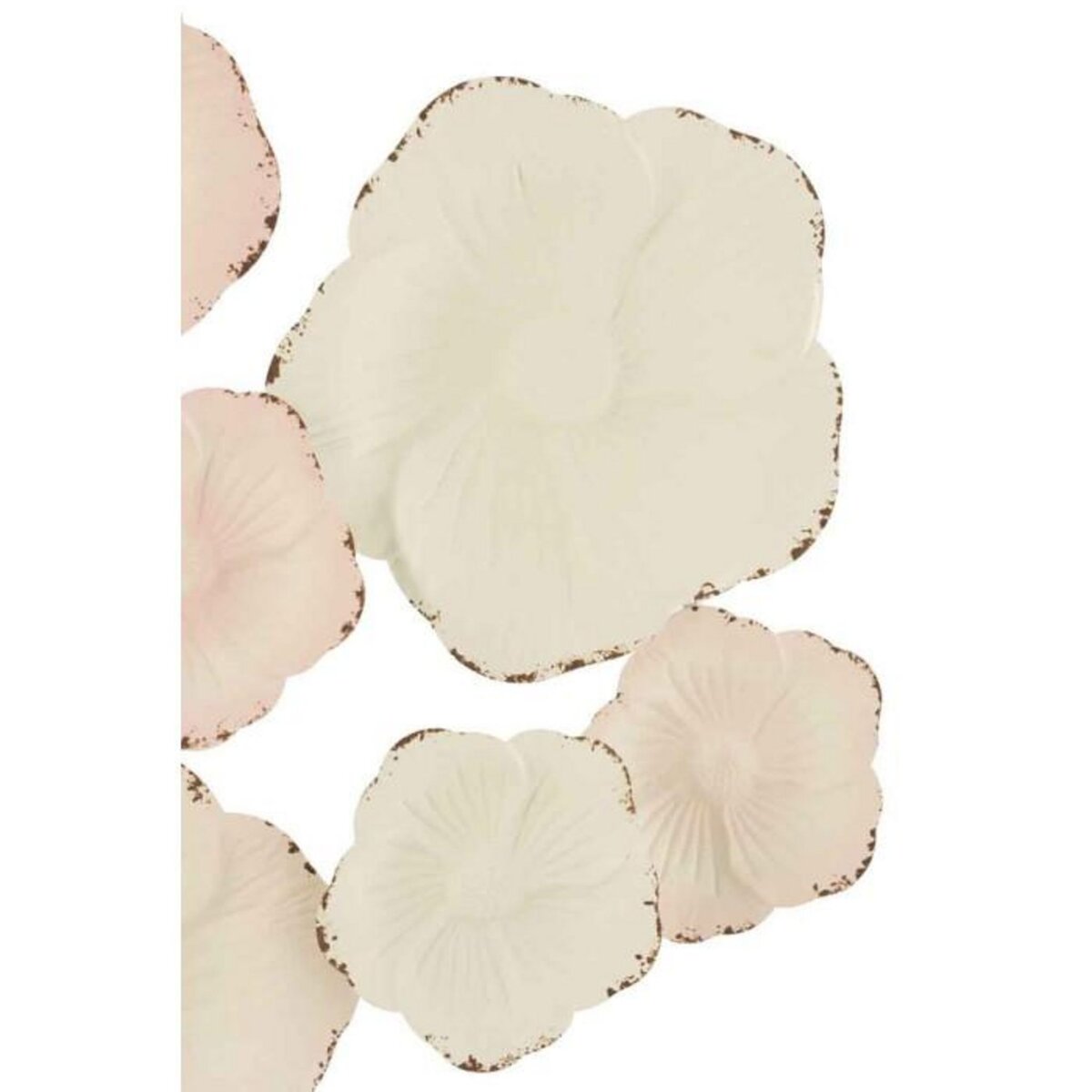 Paris Prix Décoration Murale Métal  Fleurs  103cm Blanc & Rose