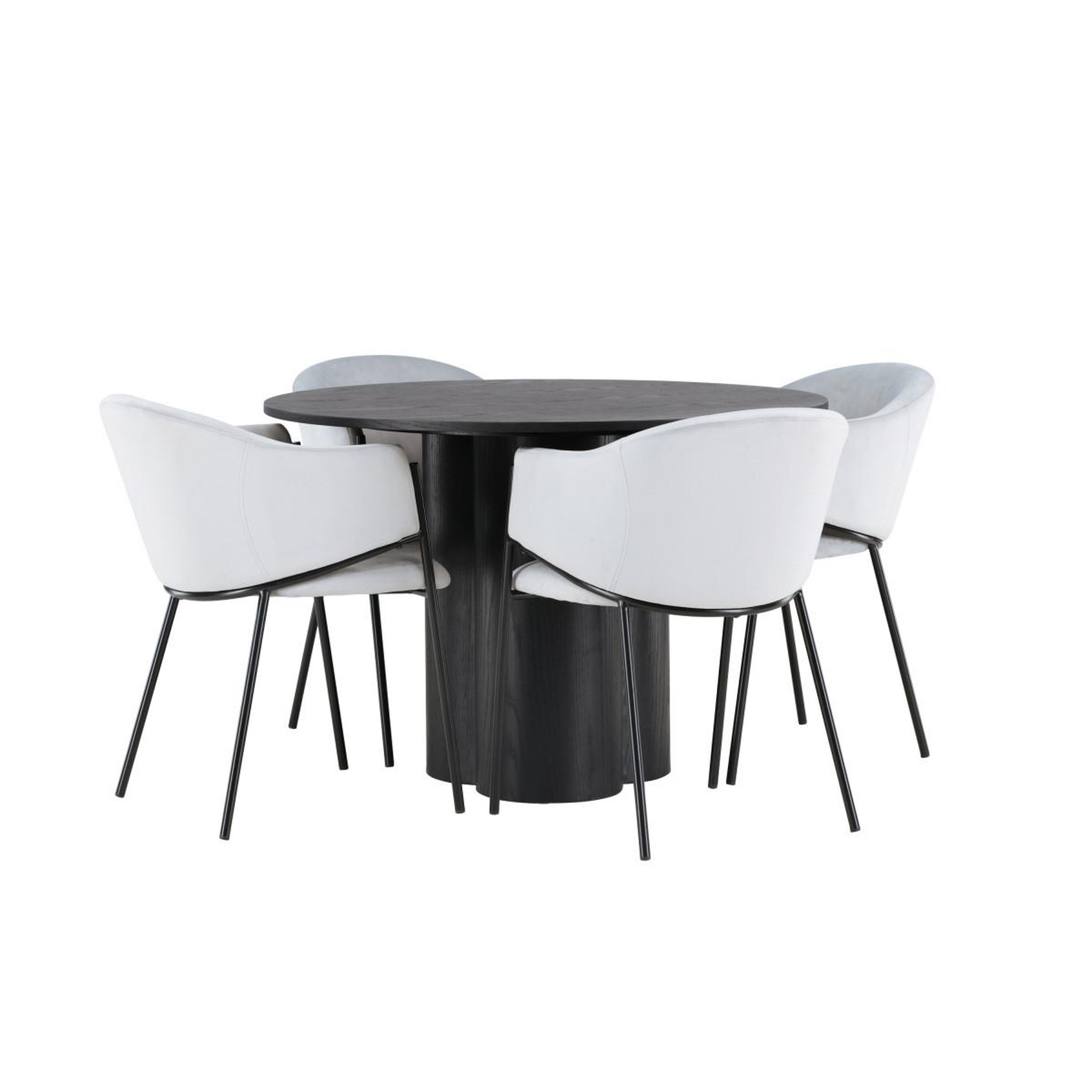 Voir la diapositive 3 : Paris Prix Ensemble table à manger & 4 chaises  olivia & evelina  110cm noir & gris