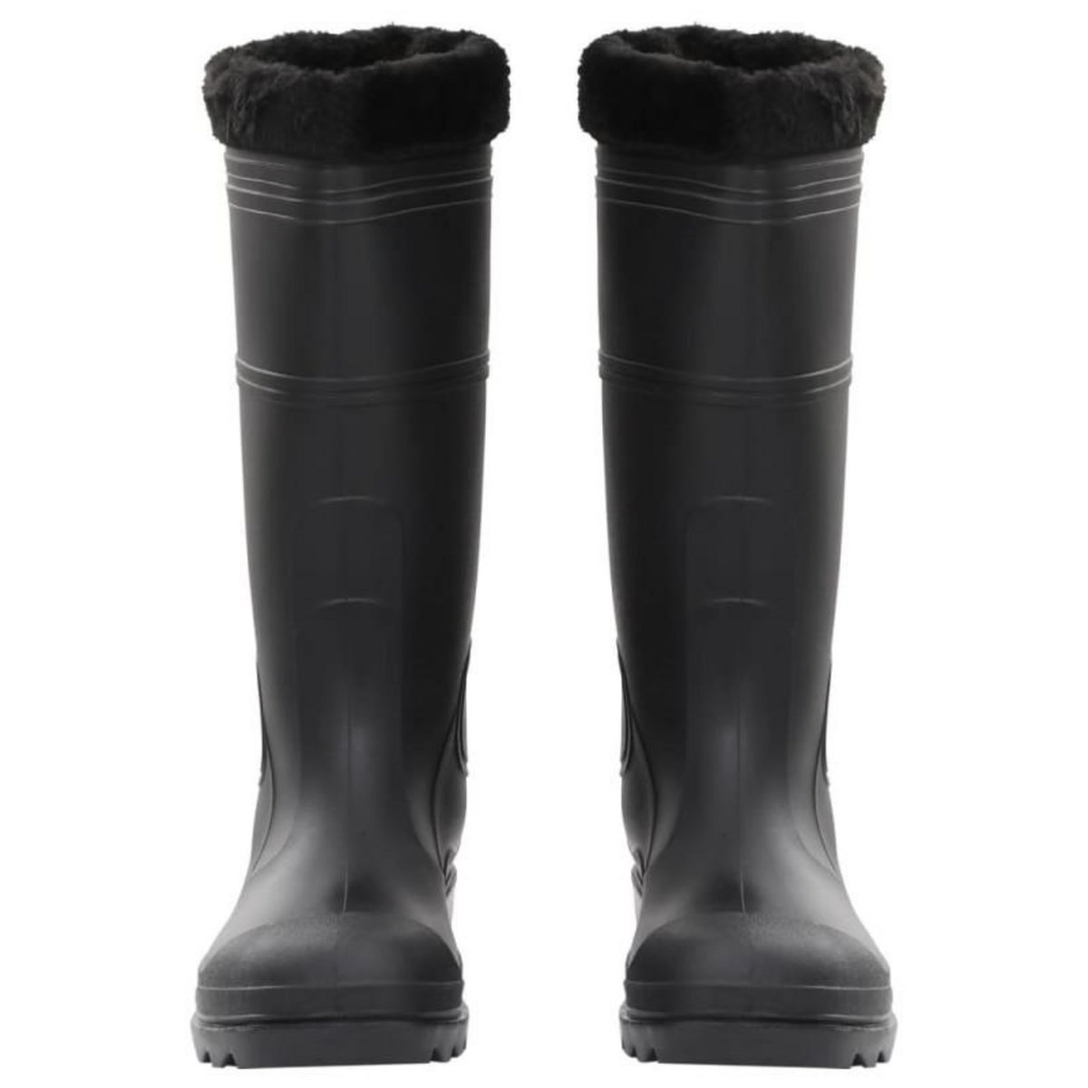VIDAXL Bottes de pluie avec chaussettes amovibles noir taille 44 PVC