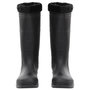 Voir la diapositive 3 : VIDAXL Bottes de pluie avec chaussettes amovibles noir taille 44 PVC