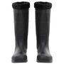 Voir la diapositive 3 : VIDAXL Bottes de pluie avec chaussettes amovibles noir taille 44 PVC