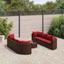 Voir la diapositive 1 : VIDAXL Salon de jardin avec coussins 9 pcs marron resine tressee