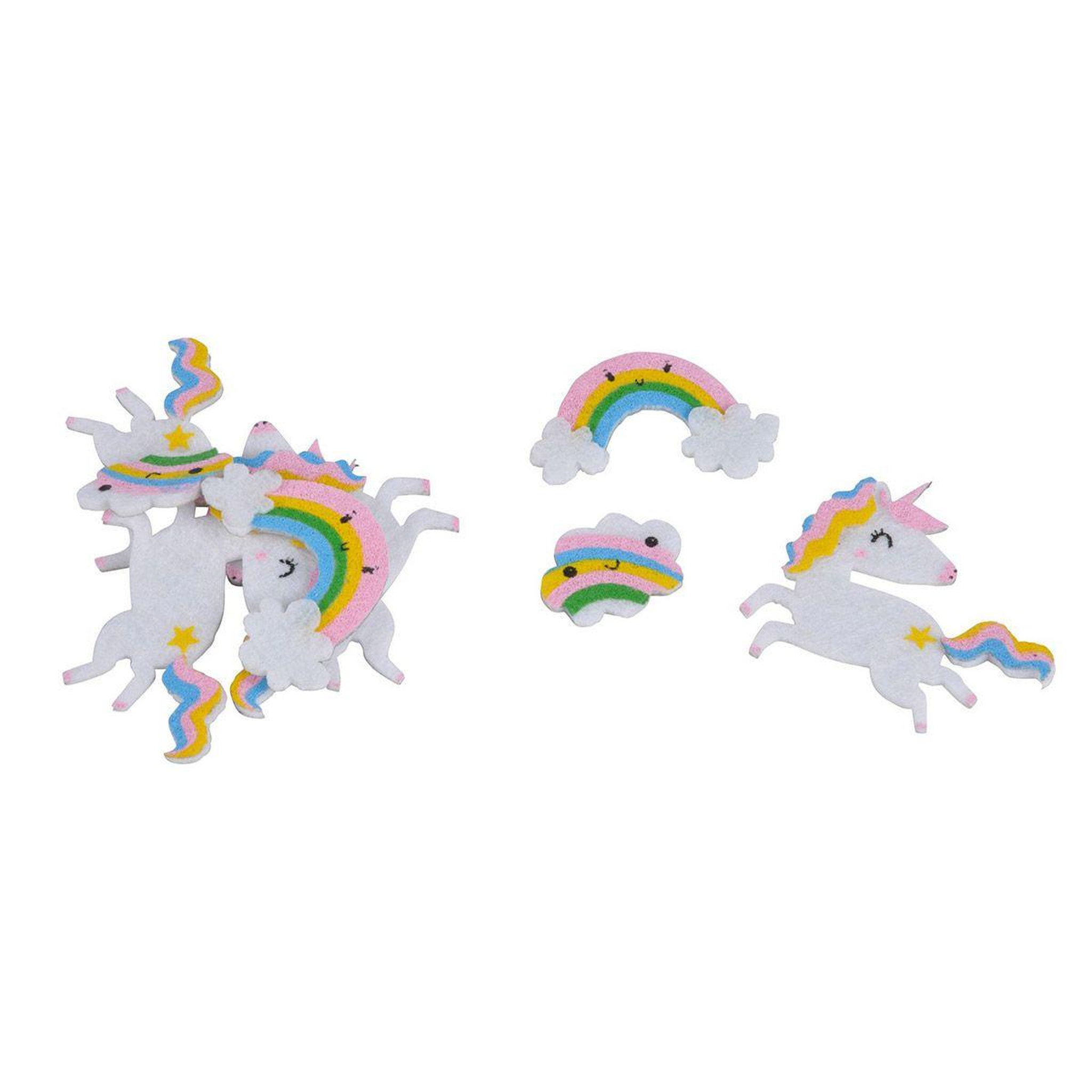HOMEA Lot de 8 stickers feutrine  licornes  15cm multicolore