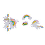 Paris Prix Lot de 8 Stickers Feutrine  Licornes  15cm Multicolore