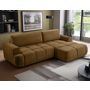 Voir la diapositive 1 : BEST MOBILIER Leonie - canapé d'angle droit 4 places convertible avec coffre en velours texturé