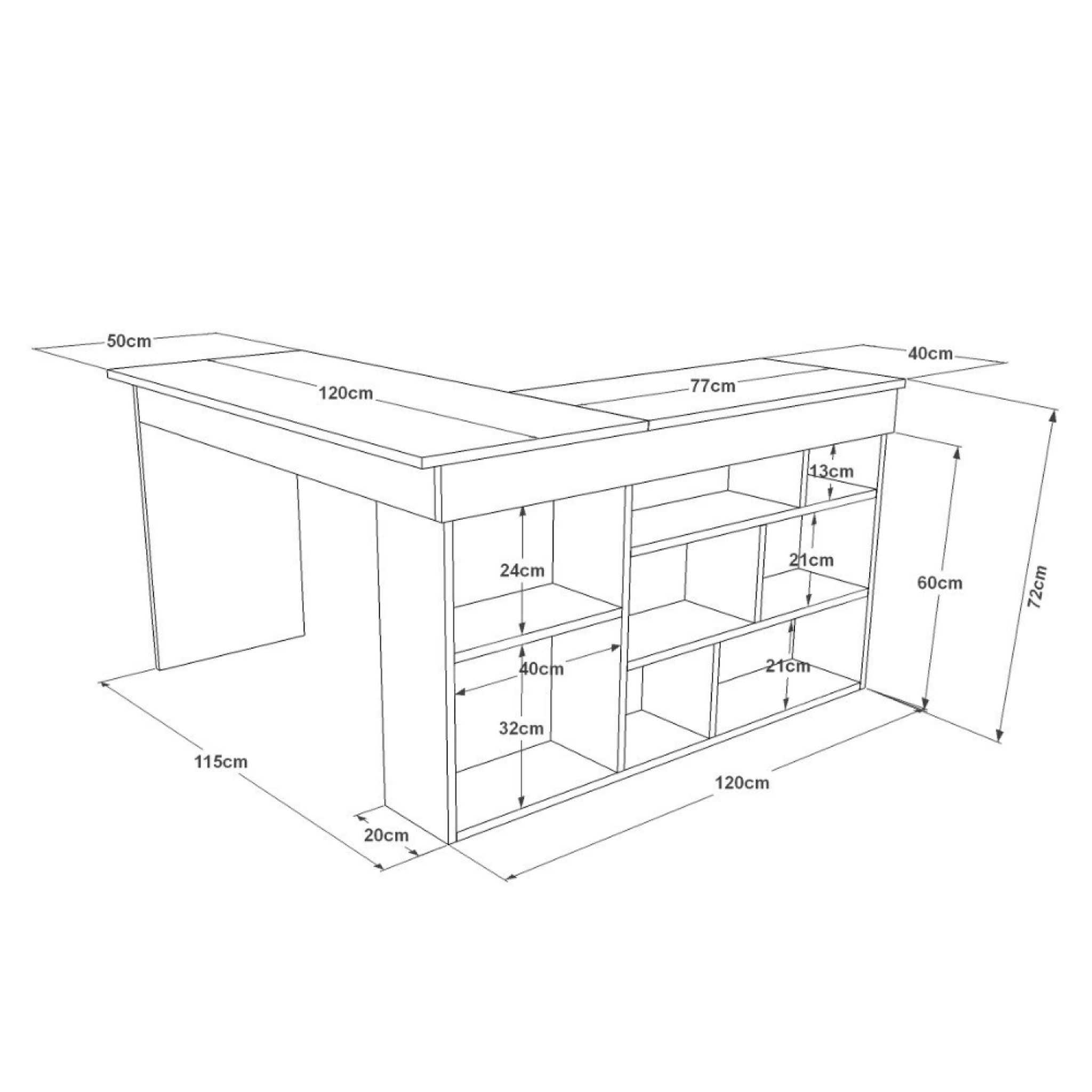 Voir la diapositive 6 : CONCEPT USINE Bureau d'angle design avec étagères tyo