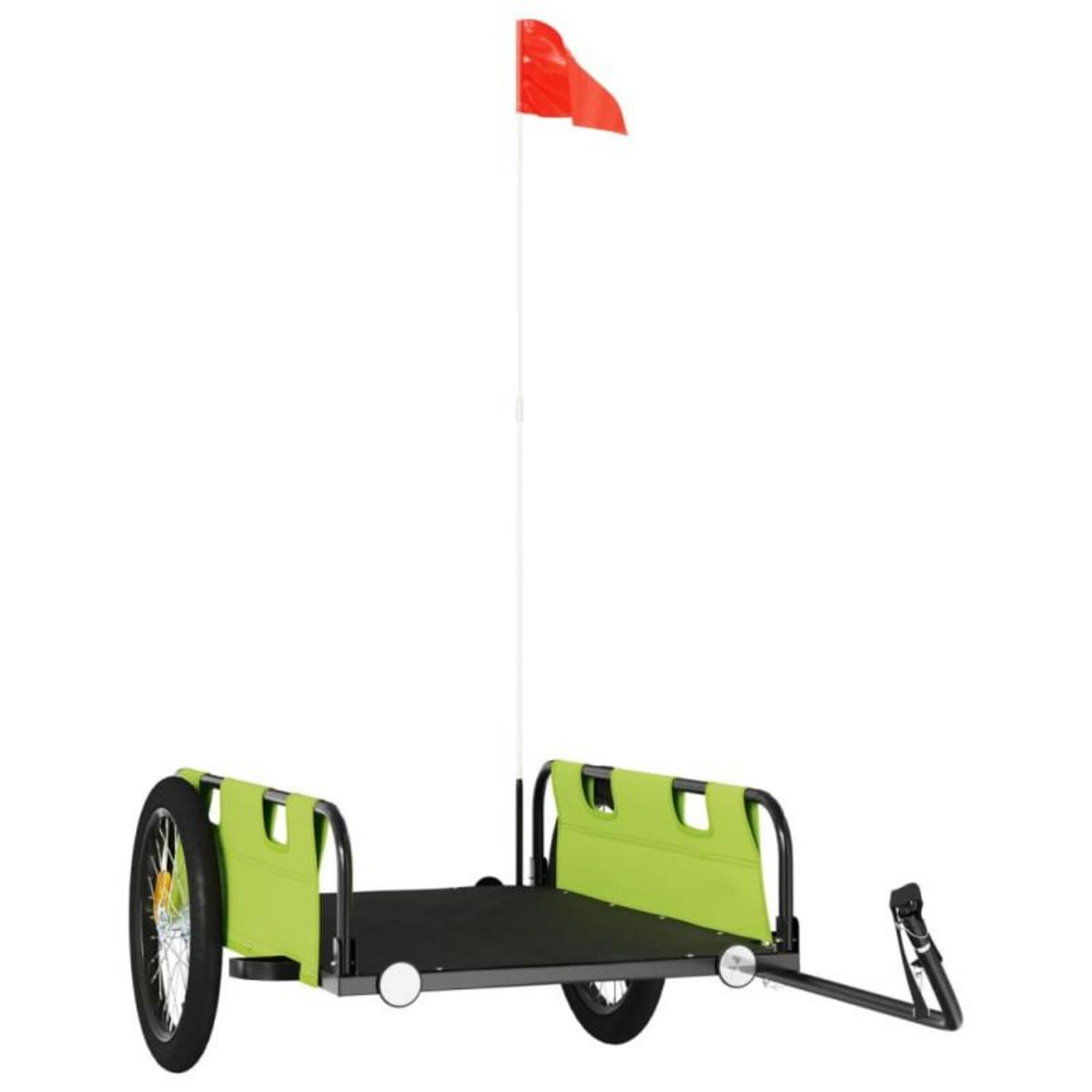 VIDAXL Remorque de vélo vert tissu oxford et fer
