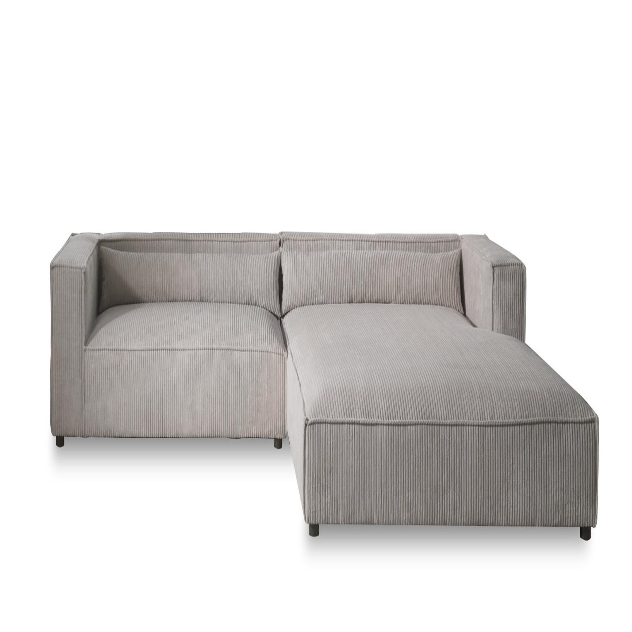 Voir la diapositive 1 : BEST MOBILIER Ela - canapé d'angle droit 4 places - en velours côtelé - style contemporain