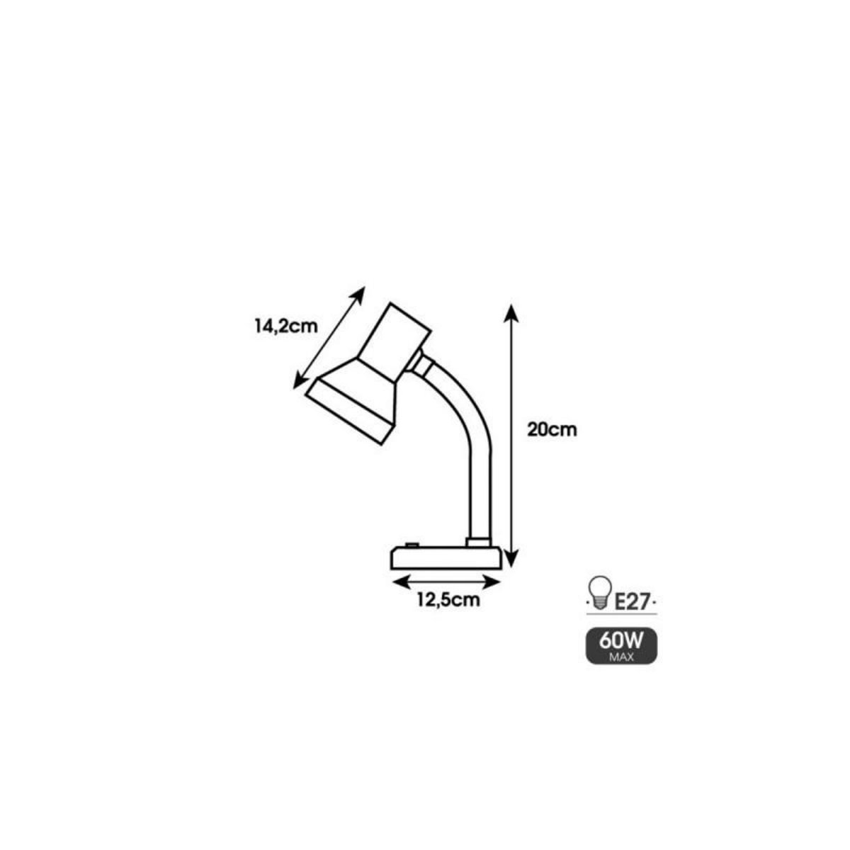 EDM Lampe de table modèle Amsterdam EDM - 60W - E27 - Blanc