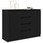 Voir la diapositive 4 : VIDAXL Buffet avec tiroirs chene noir 100,5x35x76 cm bois d'ingenierie