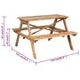 Voir la diapositive 6 : VIDAXL Table de pique-nique 115x115x81 cm Bambou