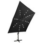 Voir la diapositive 5 : VIDAXL Parasol de jardin en porte-a-faux et mat et lumieres LED noir