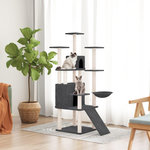VIDAXL Arbre a chat avec griffoirs en sisal Gris fonce 154 cm