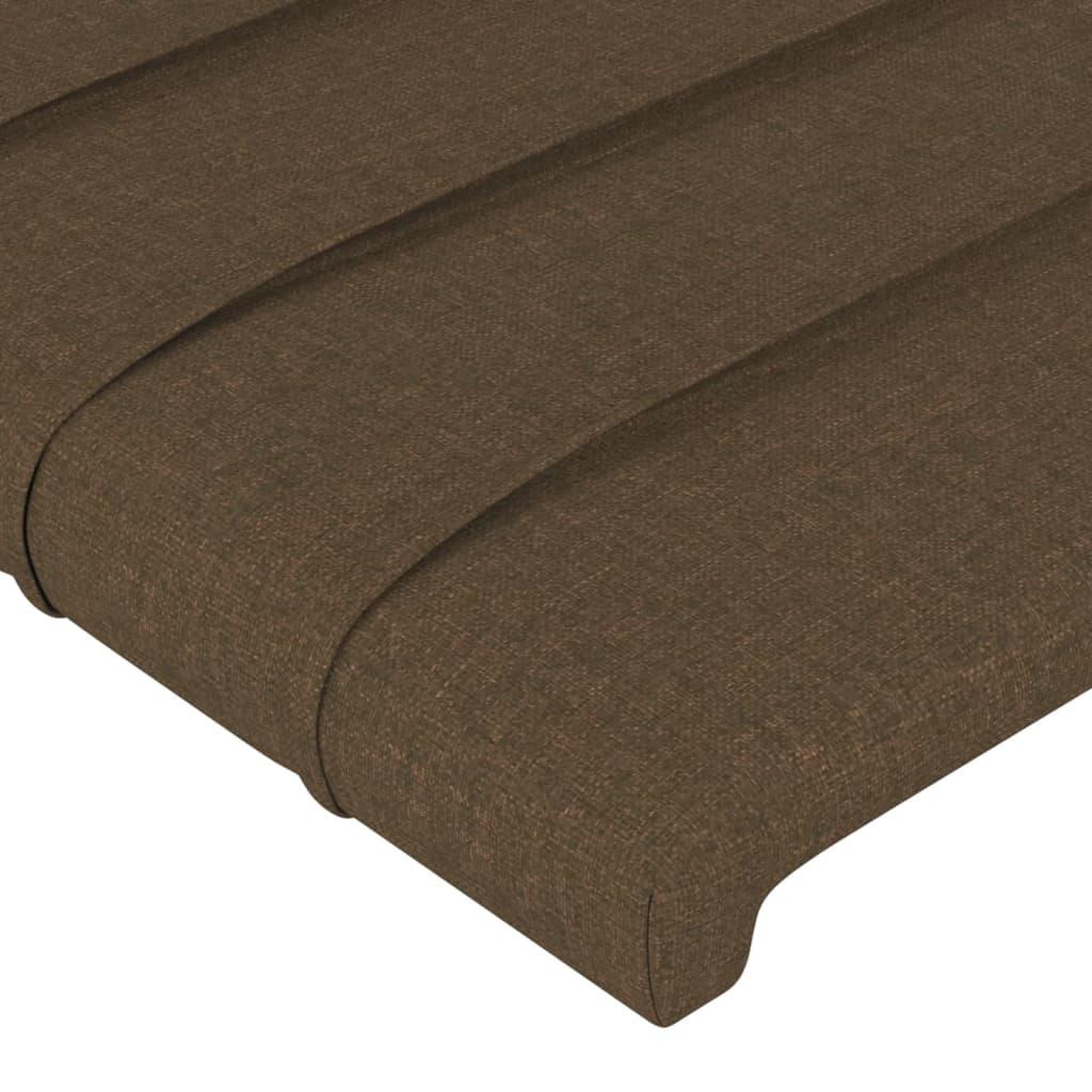 Voir la diapositive 5 : VIDAXL Tete de lit avec oreilles Marron fonce 203x16x118/128 cm Tissu