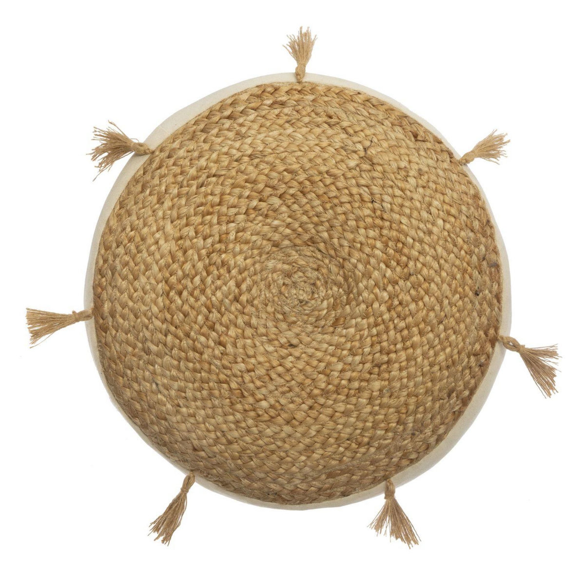 ATMOSPHERA Coussin de sol design jute Rituality - Diam. 38 m - Beige