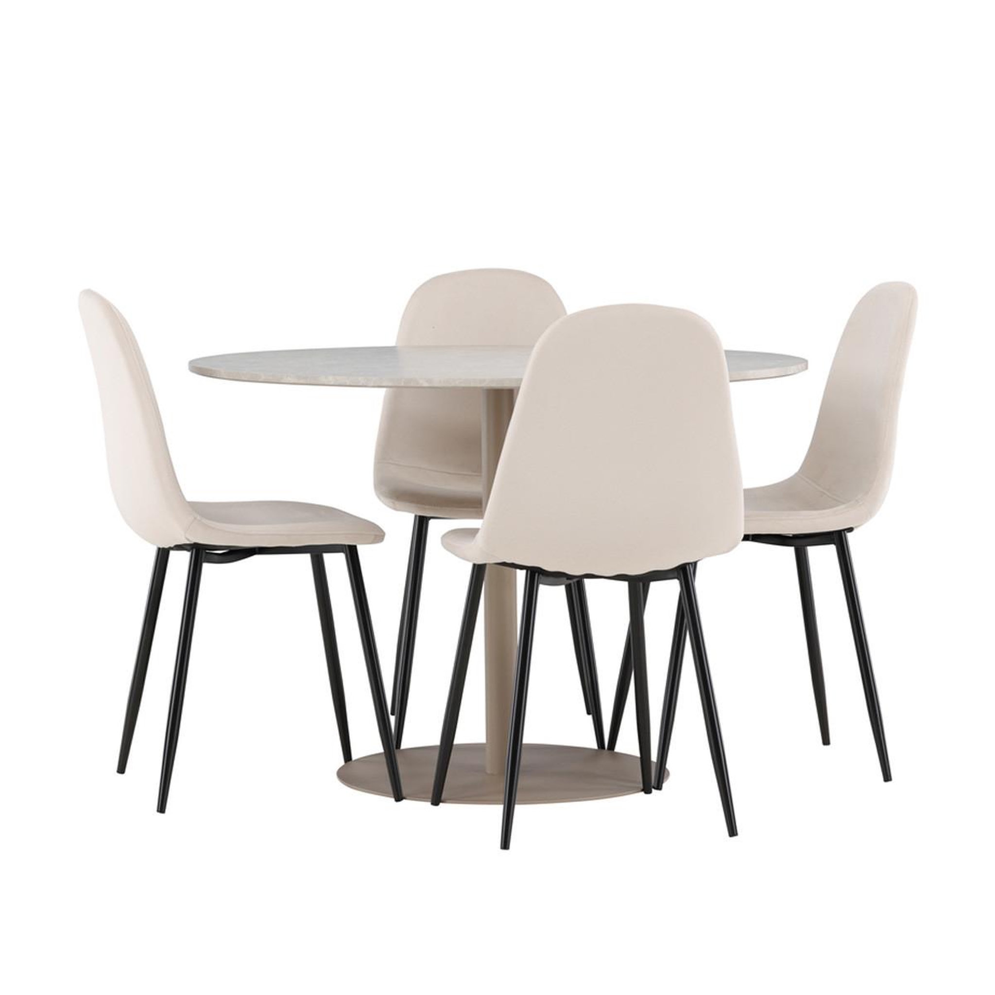Paris Prix Ensemble table à manger & 4 chaises  lycke & polar  110cm beige