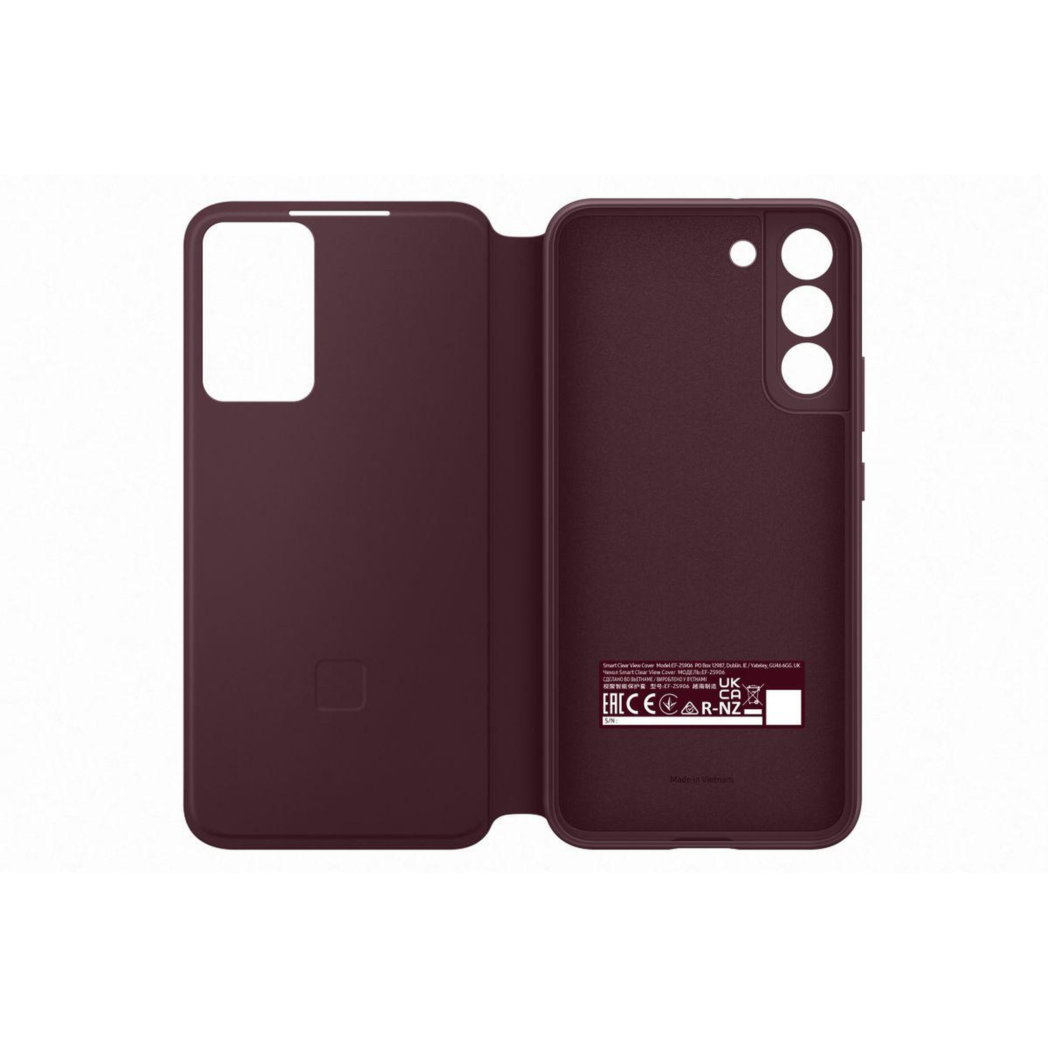 Voir la diapositive 4 : Samsung Etui s22+ clear view bordeaux
