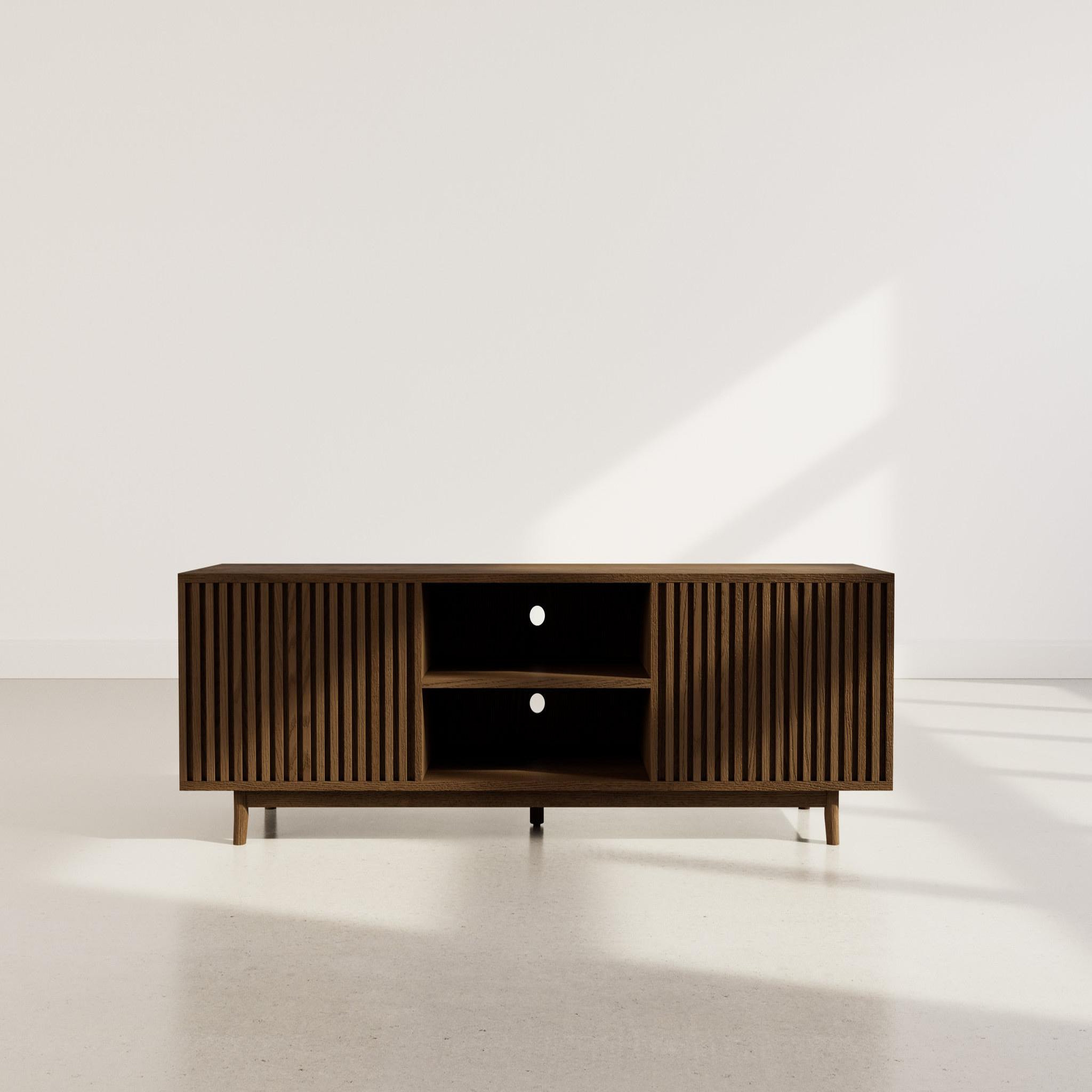 Voir la diapositive 4 : BEST MOBILIER Freya - meuble tv 180 cm - 2 portes et 2 niches