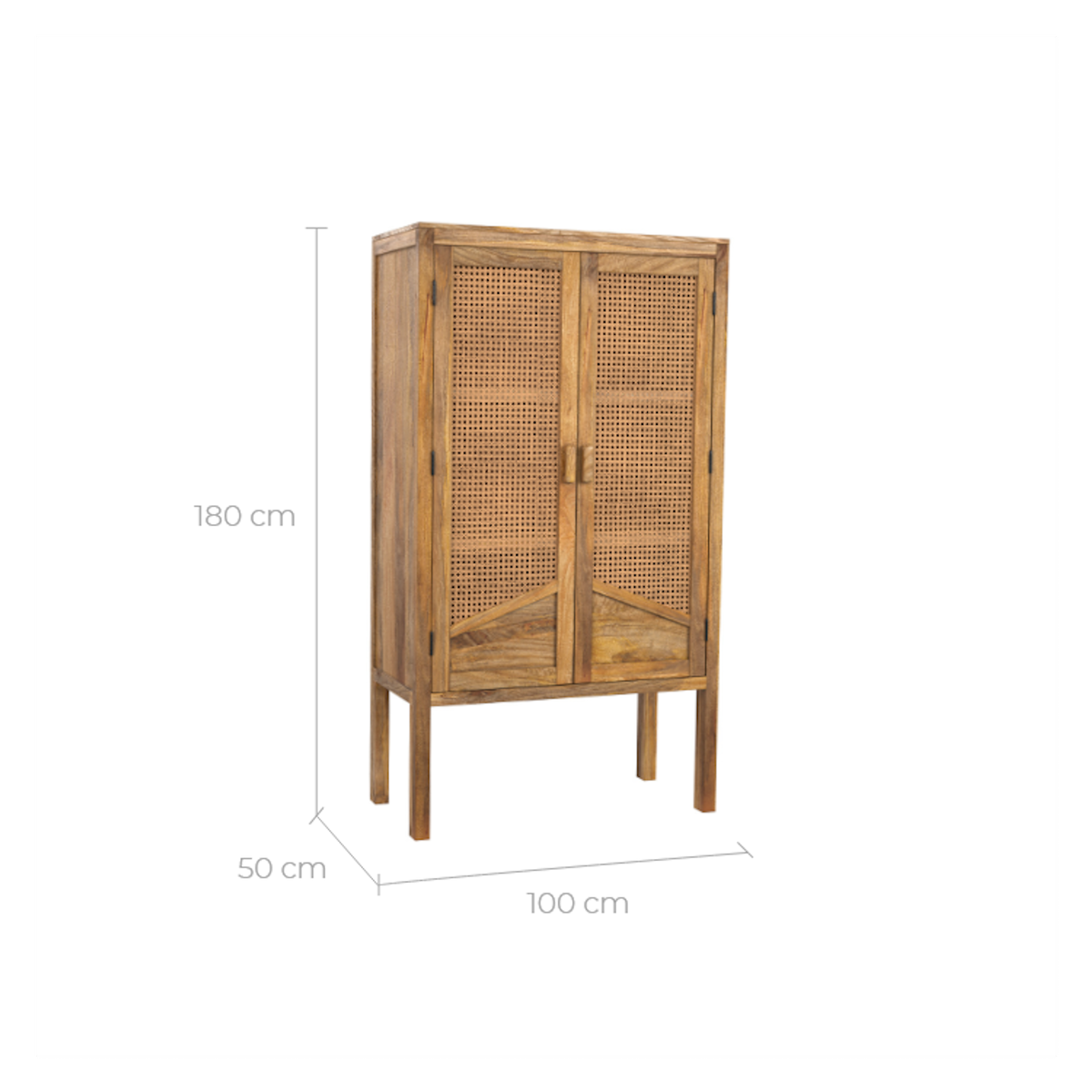 Rendez vous déco Armoire en cannage et bois 2 portes-Tiki