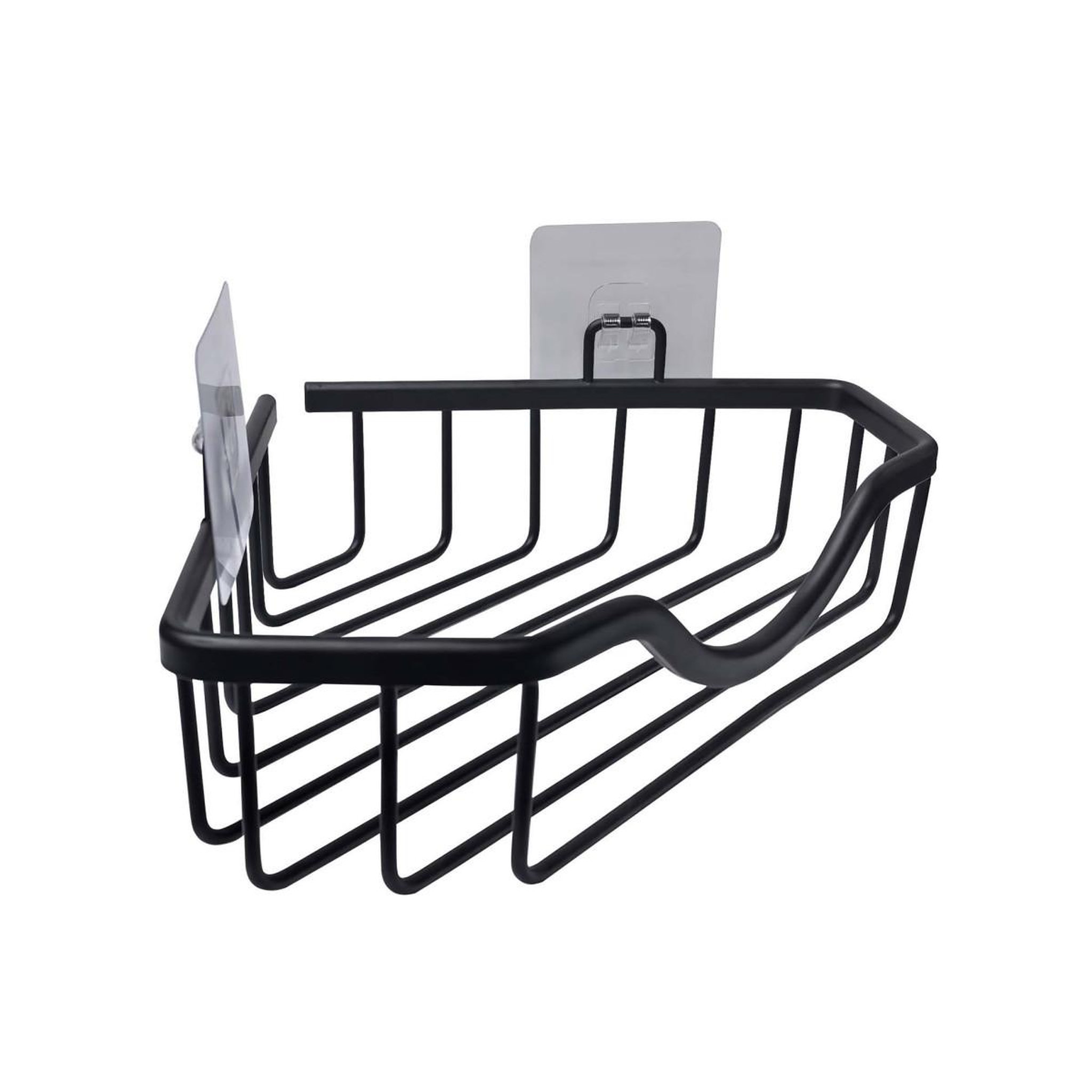 Voir la diapositive 2 : Douceur d'Intérieur Panier de douche angle adhésif  filaire  30cm noir