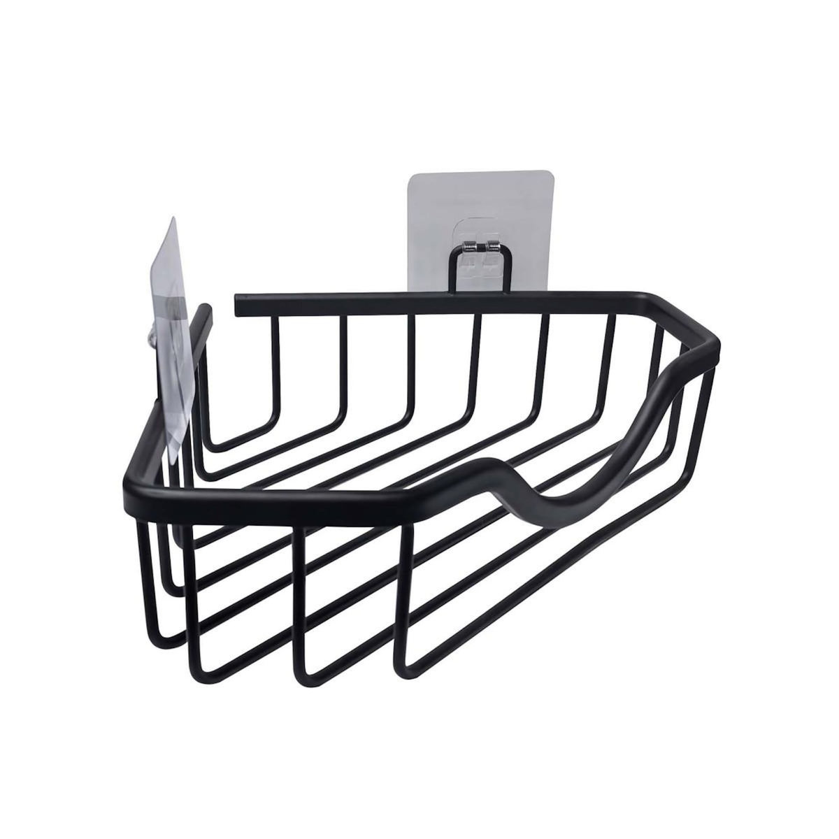 Paris Prix Panier de Douche Angle Adhésif  Filaire  30cm Noir